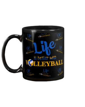 volleyball life is better with volleyball Mug White 11Oz