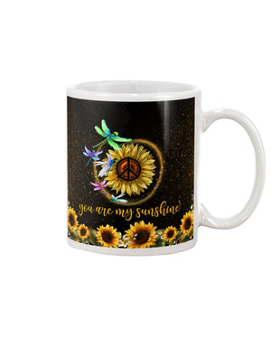 Dragonfly You are my sunshine sunflower Mug White 11Oz