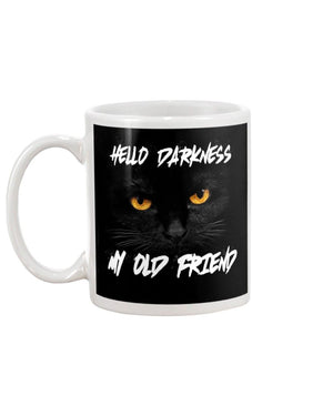 Cat Hello Darkness My Old Friend Mug White 11Oz