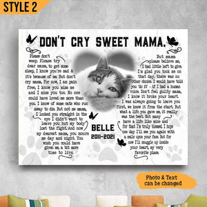 Personalized Cat Memorial Passing Gift - Pet Loss Gift For Cat Mom Photo Framed Print Canvas Poster