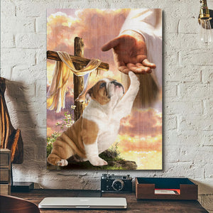 Bulldog God Jesus Hand Canvas