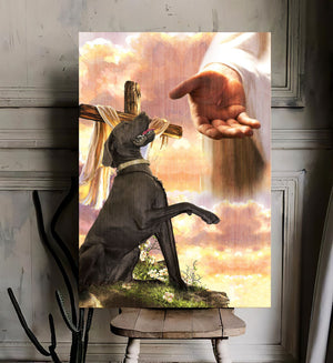 Dark Great Dane God Jesus Hand Photo Canvas