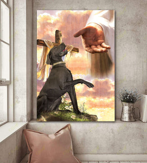 Dark Great Dane God Jesus Hand Photo Canvas