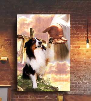 Australian Shepherd God Jesus Hand Photo Canvas