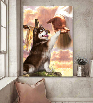 Alaskan Malamute God Jesus Hand Photo - Canvas