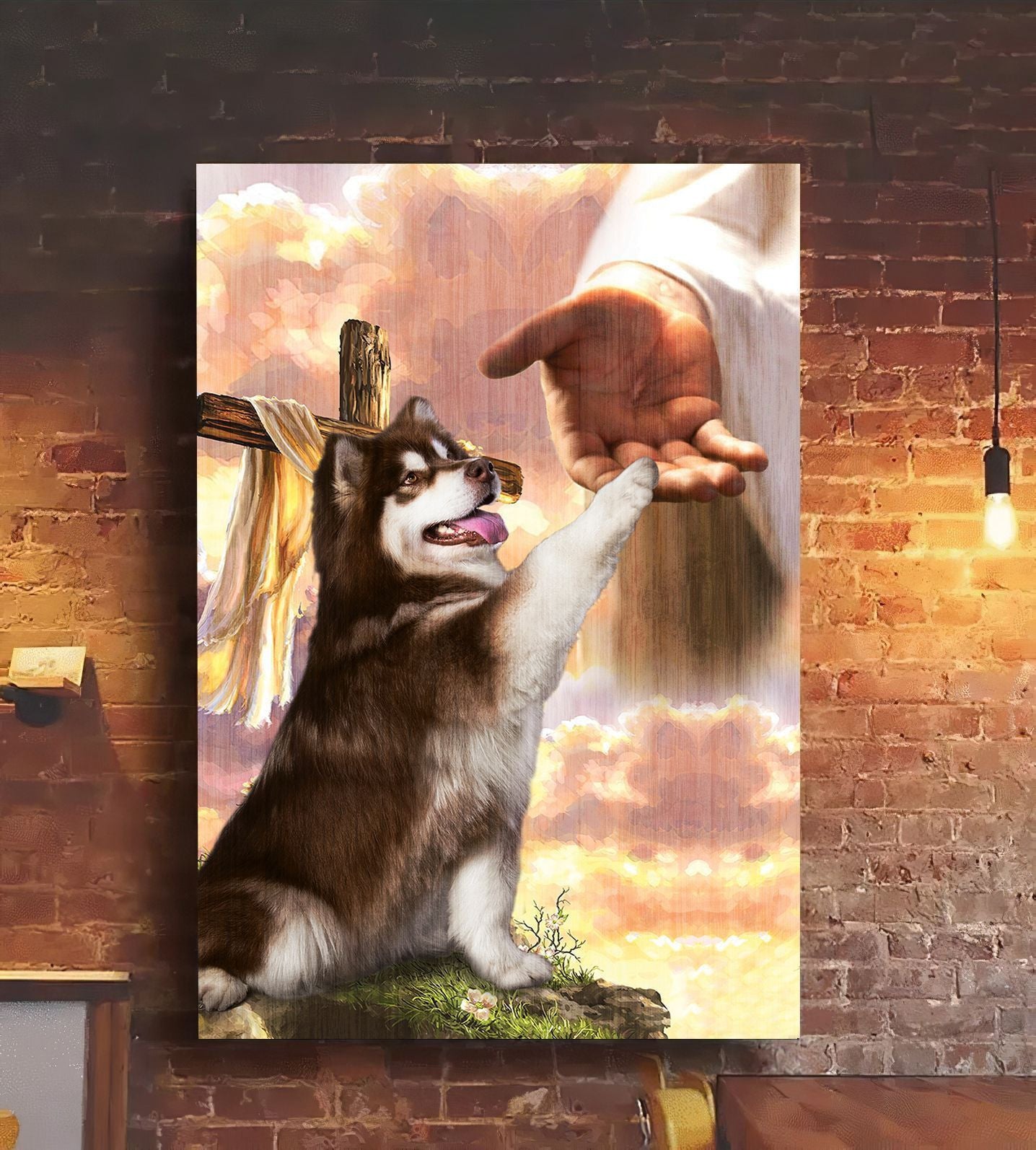 Alaskan Malamute God Jesus Hand Photo - Canvas