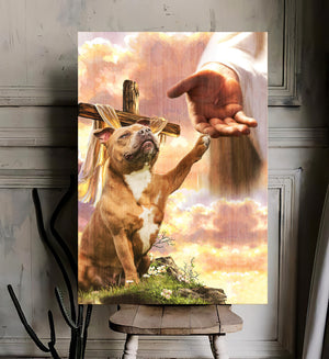 Staffordshire Bull Terrier (Staffies) God Jesus Hand Photo Canvas