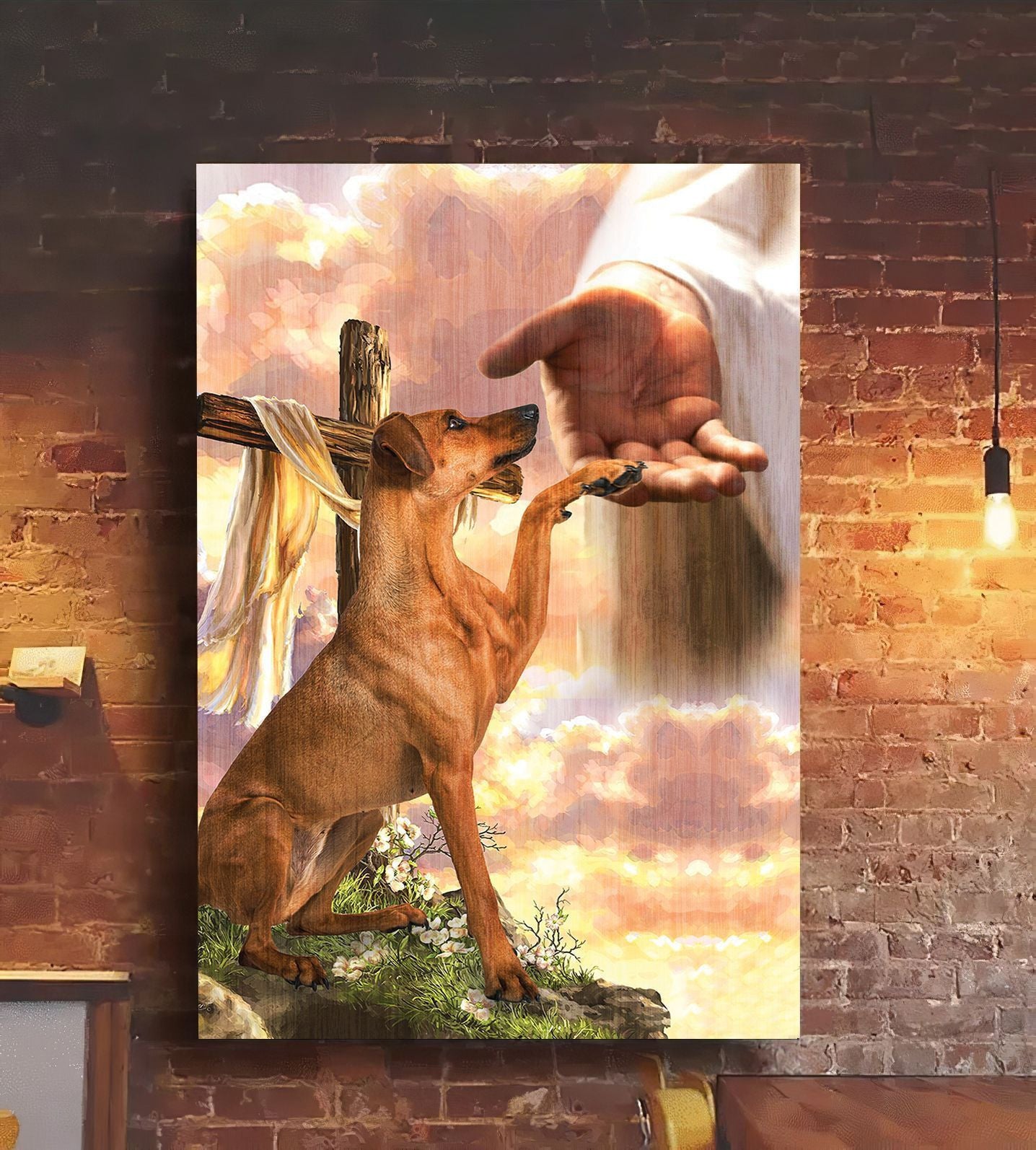 Vizsla God Jesus Hand Canvas