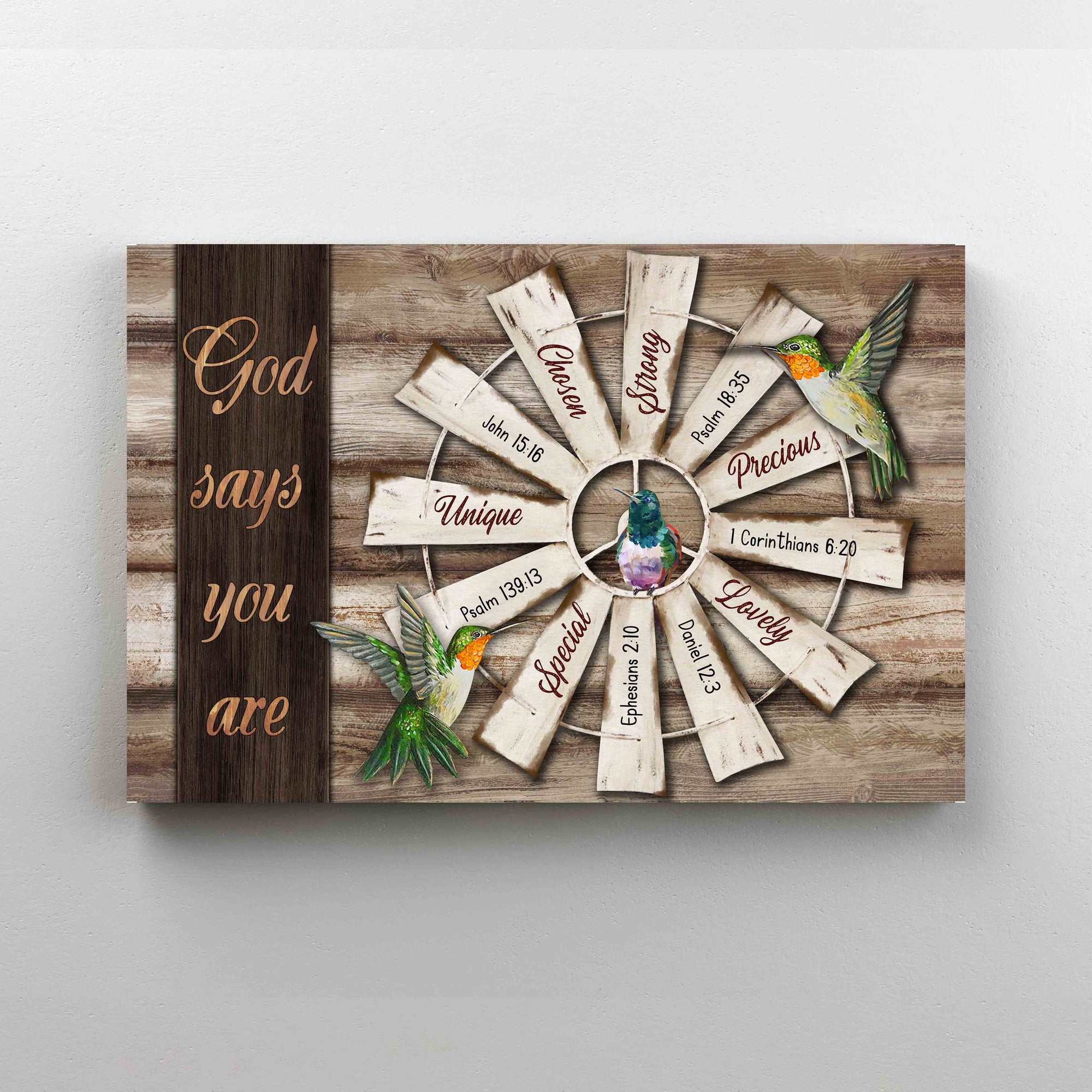 God Says You Are Canvas, God Canvas, Hummingbird Canvas, Gift Canvas