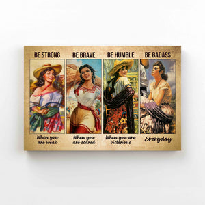 Vintage Mexican Farm Girls Canvas, Mexican Girls Canvas, Wall Art Canvas, Gift Canvas