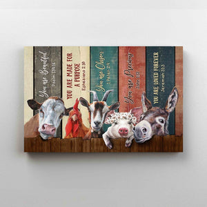 God Says You Are Canvas, Farm Animals Canvas, Wall Art Canvas, Gift Canvas