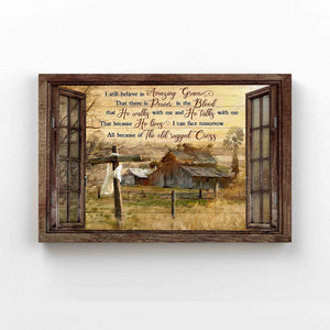 I Still Believe In Amazing Grace Canvas, Rustic Window Canvas, God Canvas, Cross Canvas, Gift Canvas