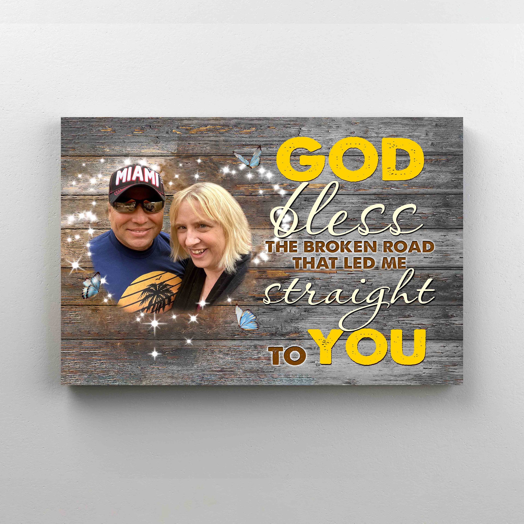 Personalized Image Canvas, God Bless The Broken Road Canvas, Family Canvas, Gift Canvas