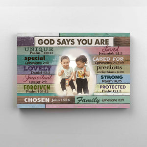 Personalized Image Canvas, God Canvas, God Says You Are Canvas, Family Canvas