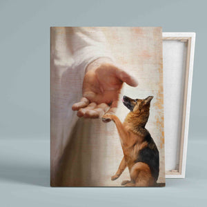 The Hand Of God Canvas, German Shepherd Canvas, God Canvas, Dog Canvas, Wall Art Canvas