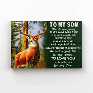 To My Son Canvas, Love You For The Rest Of Mine Canvas, Family Canvas, Deer Canvas, Gift Canvas