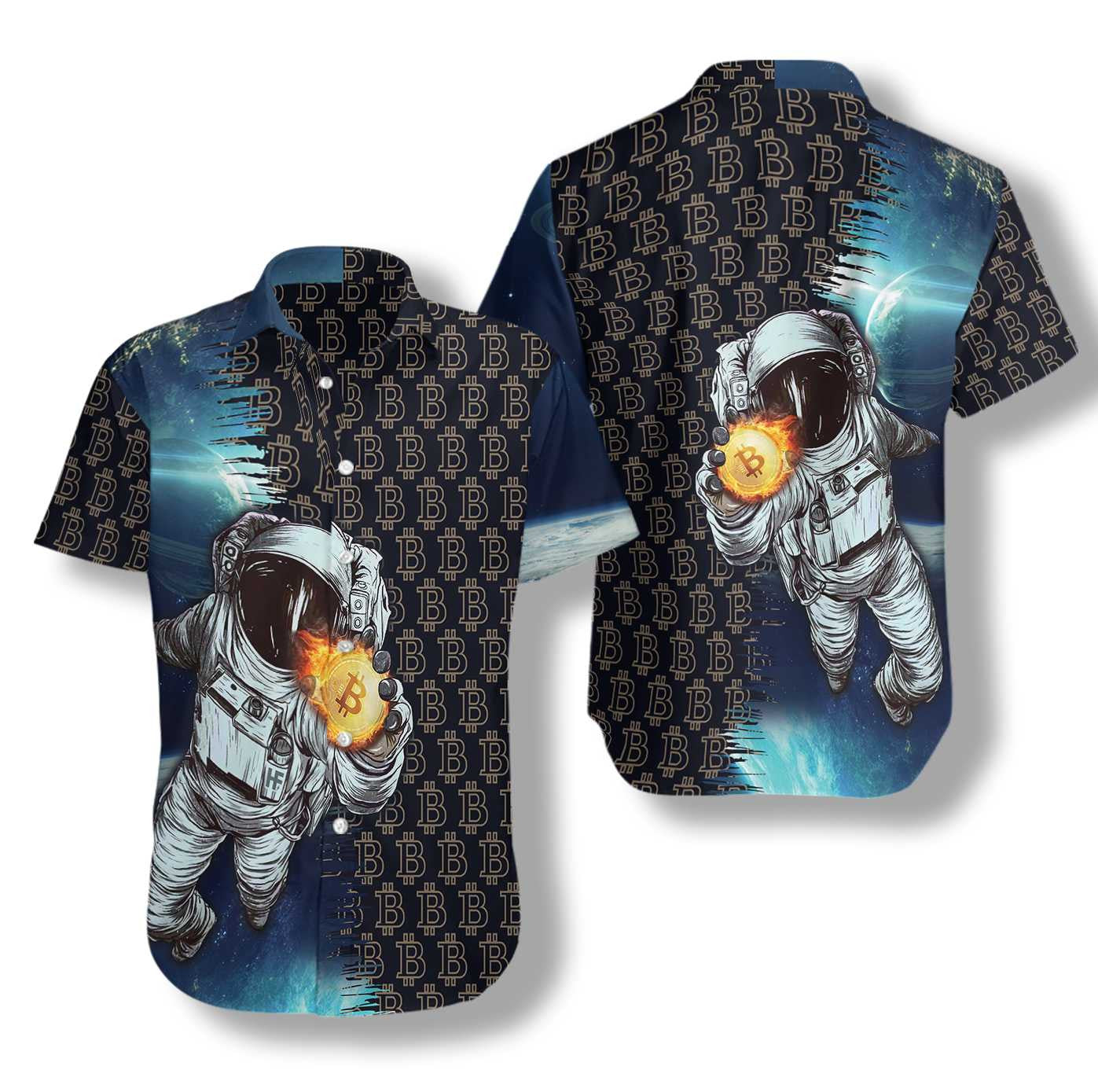 Bitcoin To The Moon Hawaiian Shirt