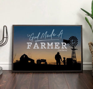 So God Jesus Made A Farmer DadSon Canvas