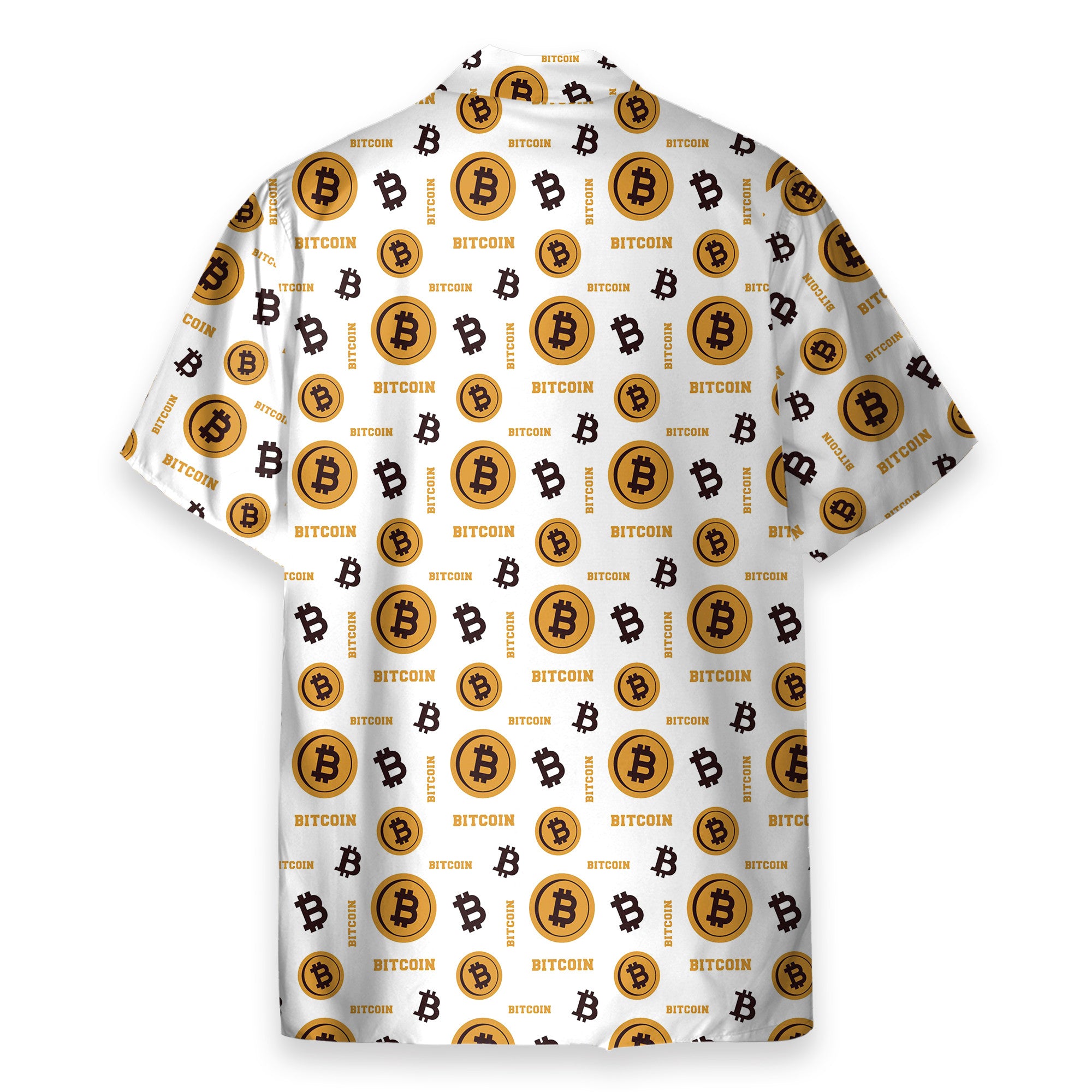 Bitcoin Seamless Pattern In White Background - Hawaiian Shirt