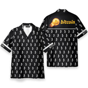 Black And White Bitcoin Pattern - Hawaiian Shirt