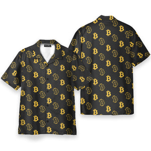 Seamless Bitcoin Men's Button's Up Shirts - Hawaiian Shirt