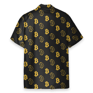 Seamless Bitcoin Men's Button's Up Shirts - Hawaiian Shirt