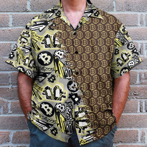 Bitcoin Doodle Funky Pattern - Hawaiian Shirt