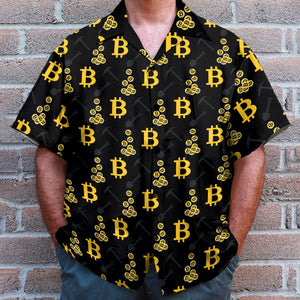 Cryptocurrency Bitcoin Miner Men's Button's Up Shirts - Hawaiian Shirt