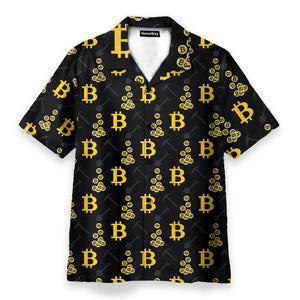 Cryptocurrency Bitcoin Miner Men's Button's Up Shirts - Hawaiian Shirt