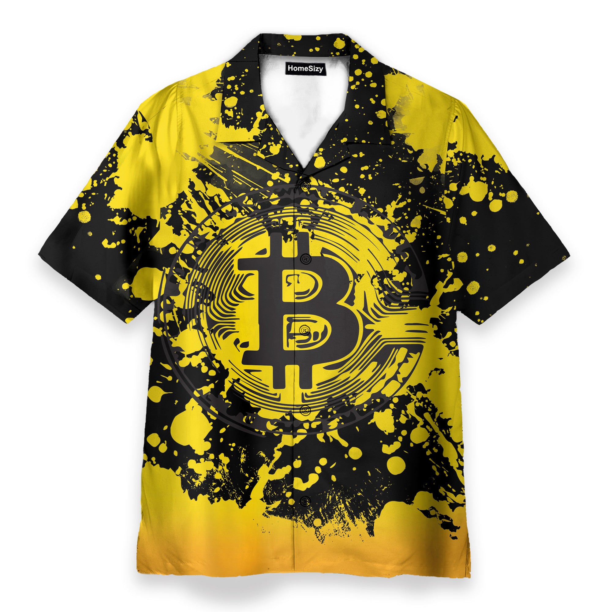 Yellow And Black Bitcoin Cryptocurrency - Hawaiian Shirt