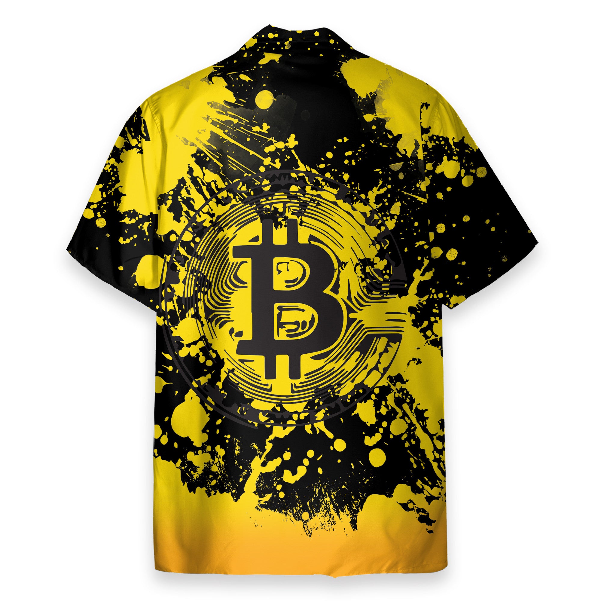 Yellow And Black Bitcoin Cryptocurrency - Hawaiian Shirt