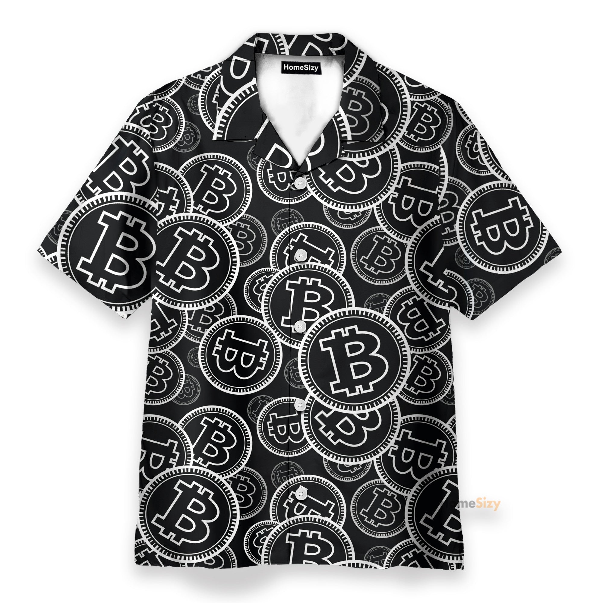 Digital Bitcoin Crypto Men's Button's Up Shirts - Hawaiian Shirt