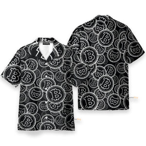 Digital Bitcoin Crypto Men's Button's Up Shirts - Hawaiian Shirt