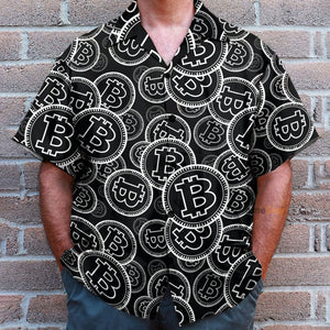 Digital Bitcoin Crypto Men's Button's Up Shirts - Hawaiian Shirt