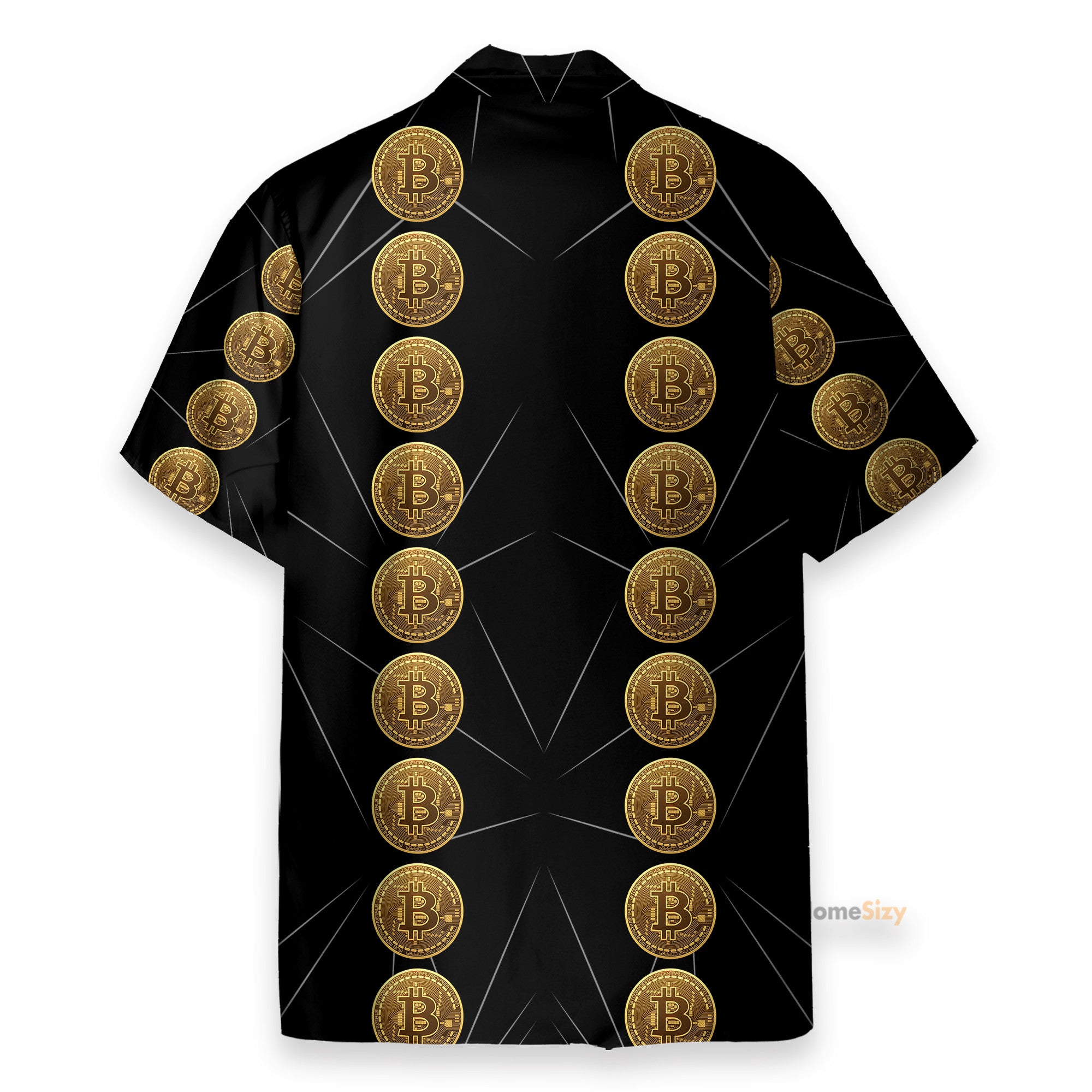 Luxury Golden Bitcoin Men's Button's Up Shirts - Hawaiian Shirt