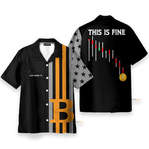 Bitcoin Just Hold It Men's Button's Up Shirts - Hawaiian Shirt