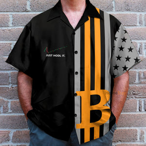 Bitcoin Just Hold It Men's Button's Up Shirts - Hawaiian Shirt