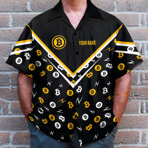 Eat Sleep Trade Repeat Bitcoin Pattern - Hawaiian Shirt