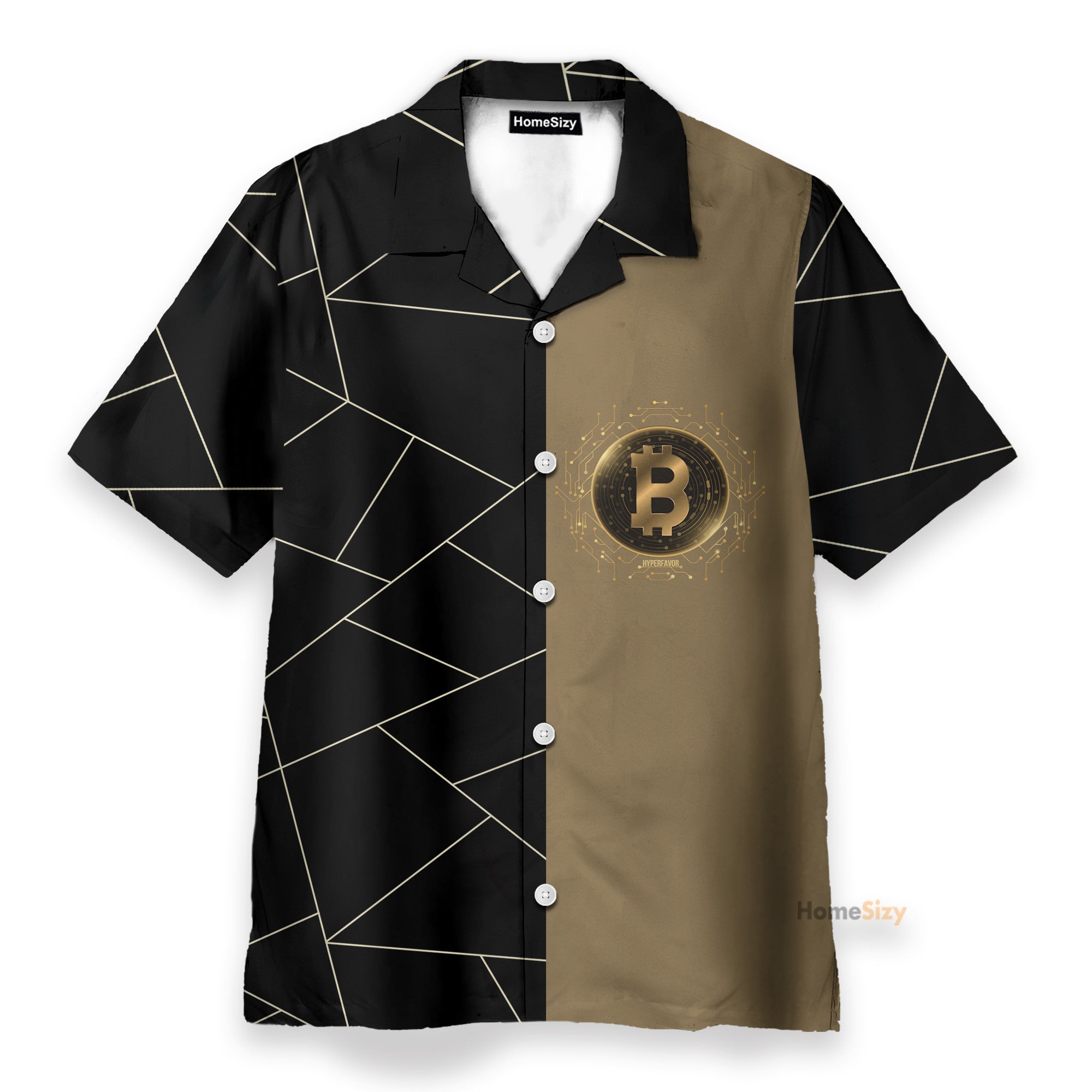 Golden Bitcoin Cryptocurrency - Hawaiian Shirt