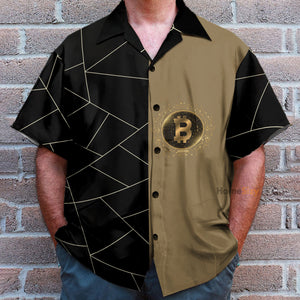 Golden Bitcoin Cryptocurrency - Hawaiian Shirt