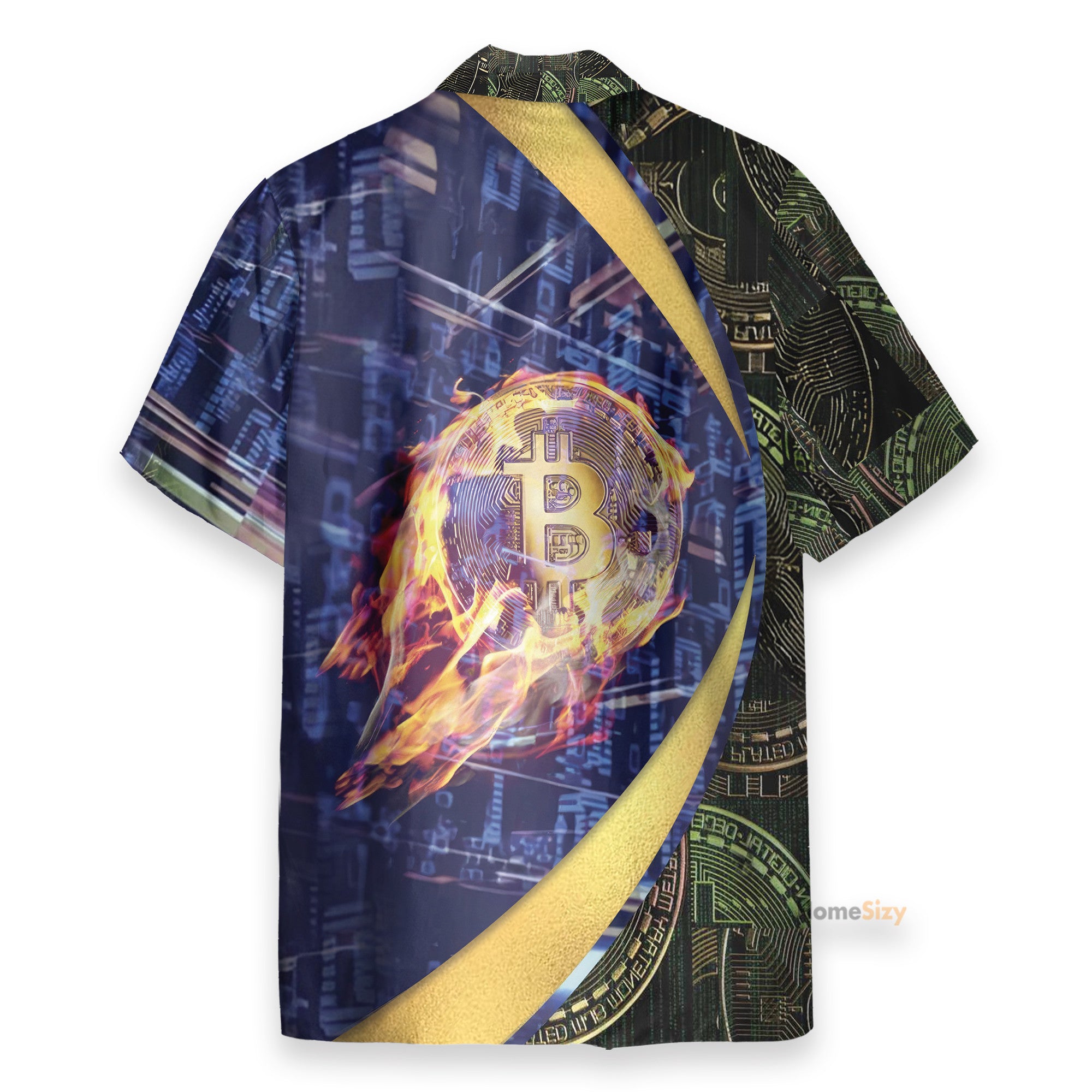 Bitcoin Block Chain Men's Button's Up Shirts - Hawaiian Shirt