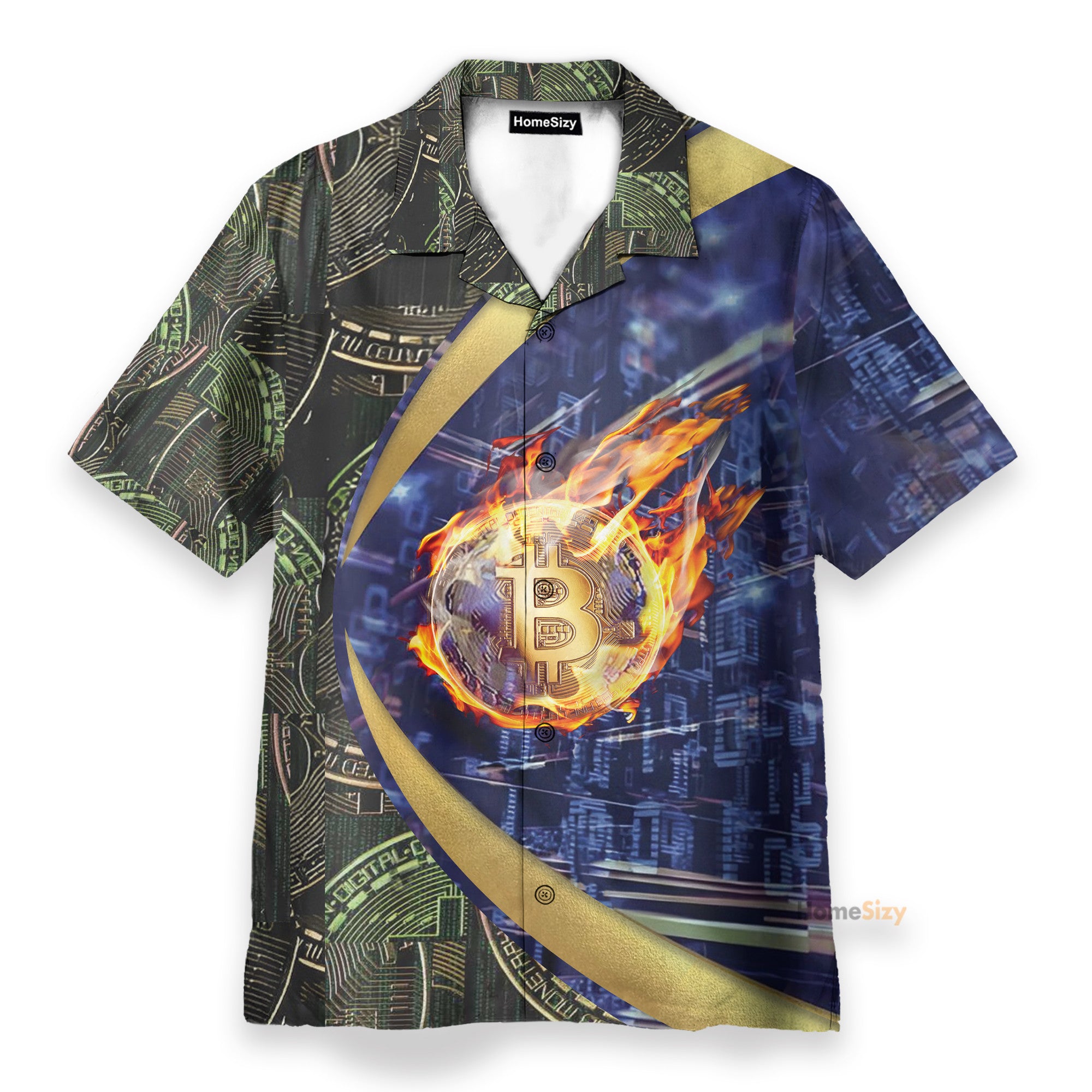 Bitcoin Block Chain Men's Button's Up Shirts - Hawaiian Shirt