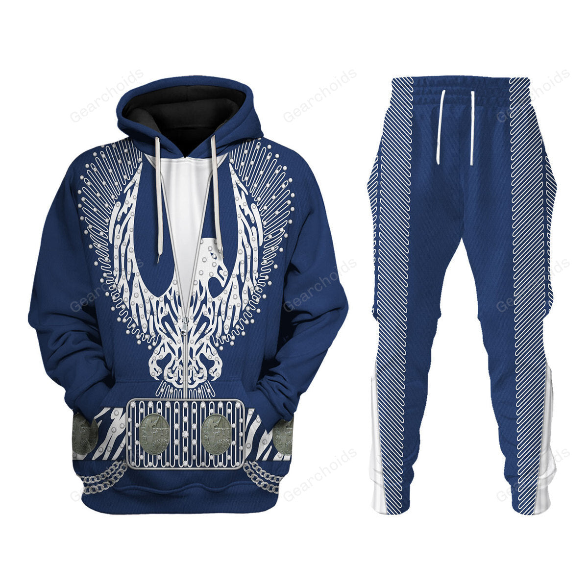 Avis89 Elvis Silver Phoenix Costume Blue - Fandom Hoodie Sweatshirt Sweatpants ELHS19