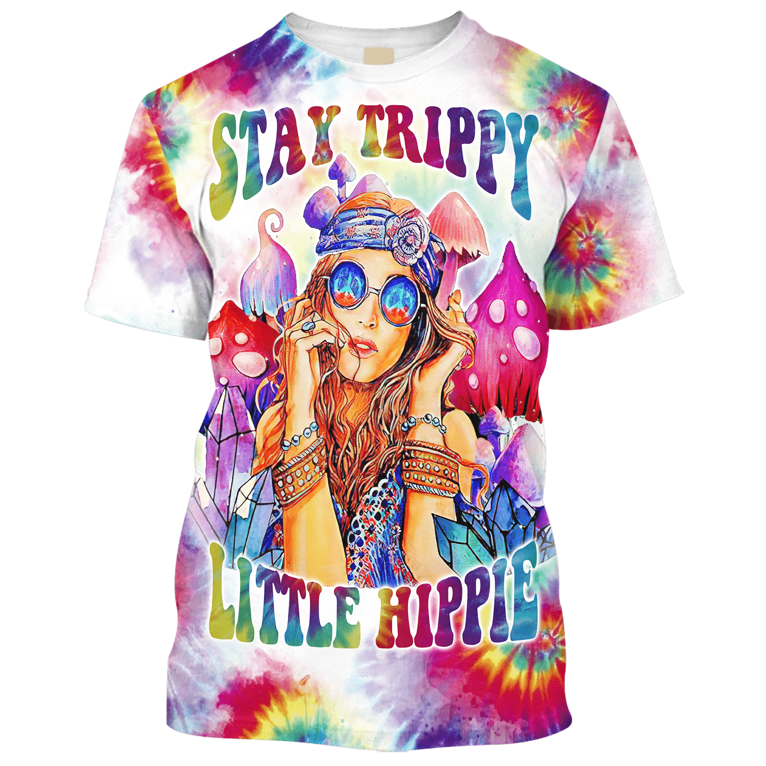 Stay Trippie Little Hippie Girl Colorful - T-Shirt