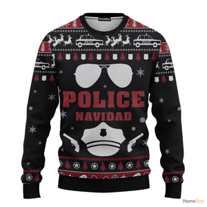 Police Navidad Ugly Sweater Best Gift For Christmas