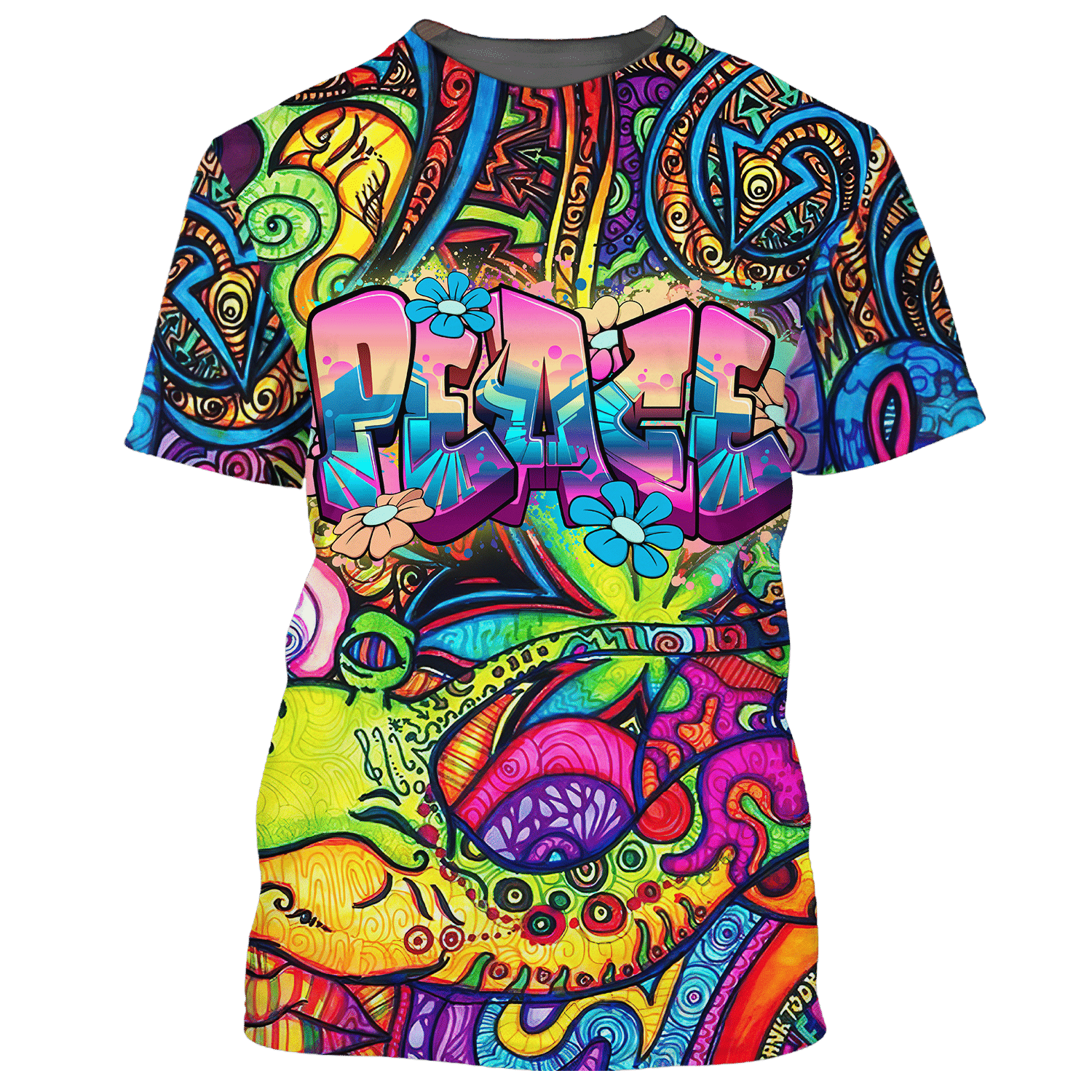 Hippie Colorful Peaceful Octopus - T-Shirt