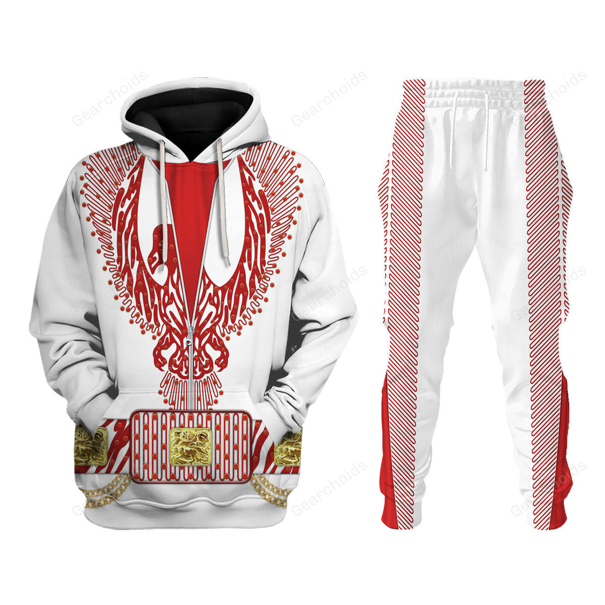 Elvis Red Phoenix Suit - Costume Cosplay Hoodie Sweatshirt Sweatpants