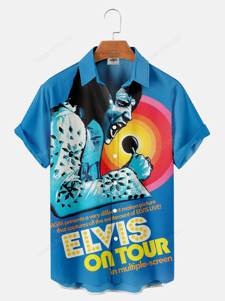 Elvis On Tour In Multiple Screen - Hawaiian Shirt