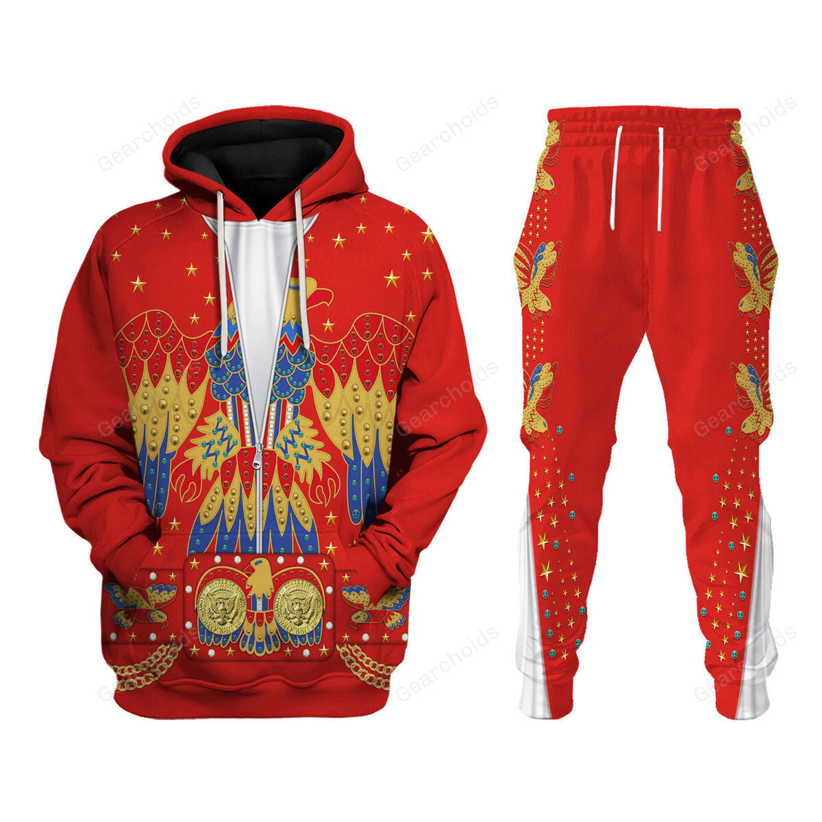 Elvis Eagle Red - Costume Cosplay Hoodie Sweatshirt Sweatpants