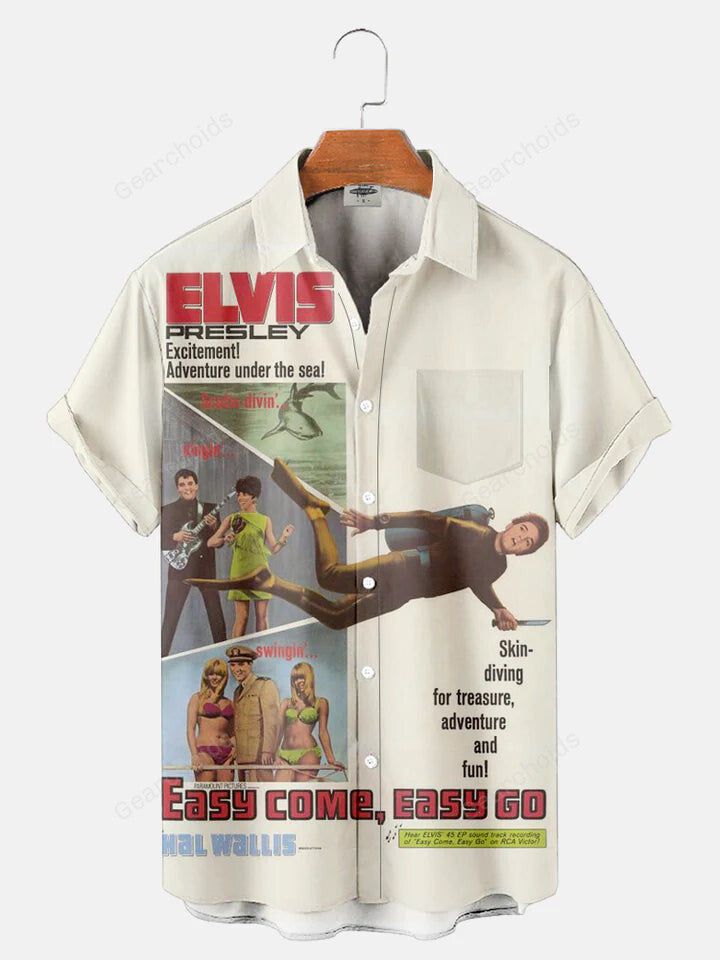 Elvis Excitement Adventure Skin Diving For Treasure, Adventure And Fun - Hawaiian Shirt